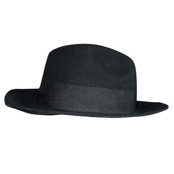 STACY ADAMS BLACK WOOL FEDORA - Picture 2 of 4